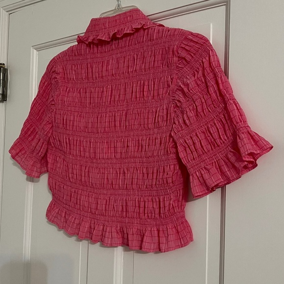 Sandro designer Smocked Cropped blouse, size 0/S - Picture 9 of 14